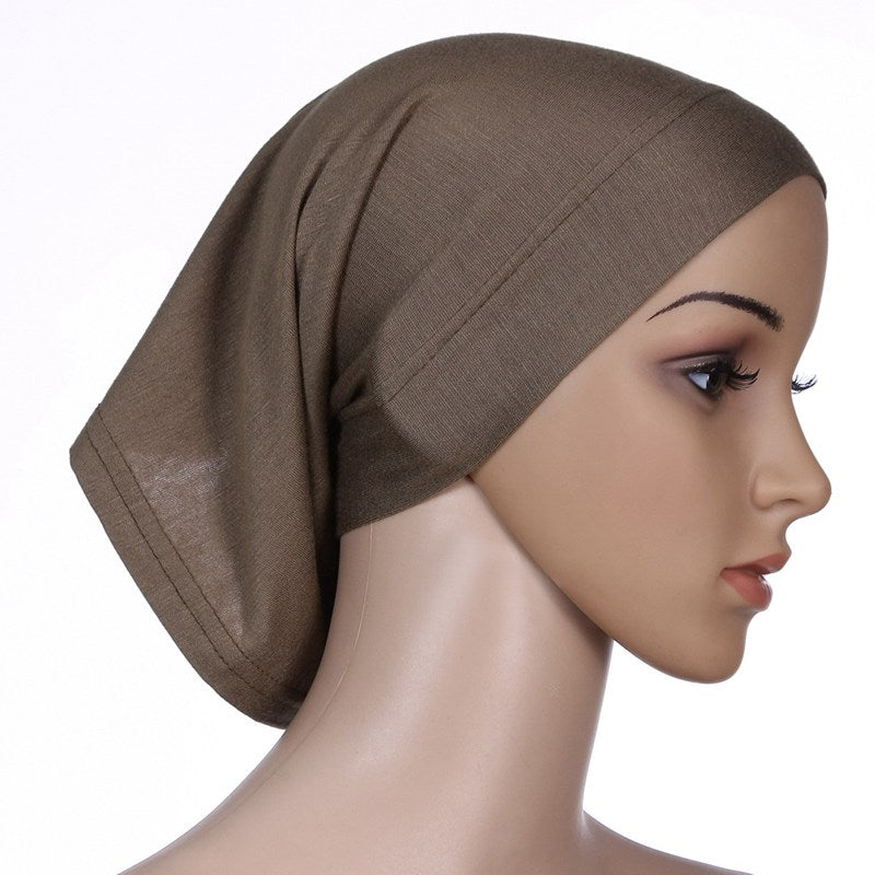 Muslim Women Mercerized Cotton Turban Hat Headwraps Hijab Caps