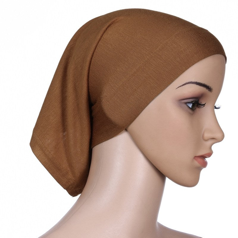 Muslim Women Mercerized Cotton Turban Hat Headwraps Hijab Caps