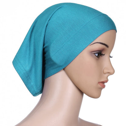 Muslim Women Mercerized Cotton Turban Hat Headwraps Hijab Caps