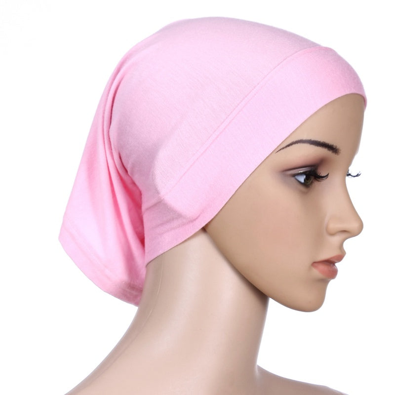 Muslim Women Mercerized Cotton Turban Hat Headwraps Hijab Caps
