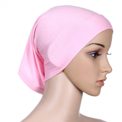 Muslim Women Mercerized Cotton Turban Hat Headwraps Hijab Caps