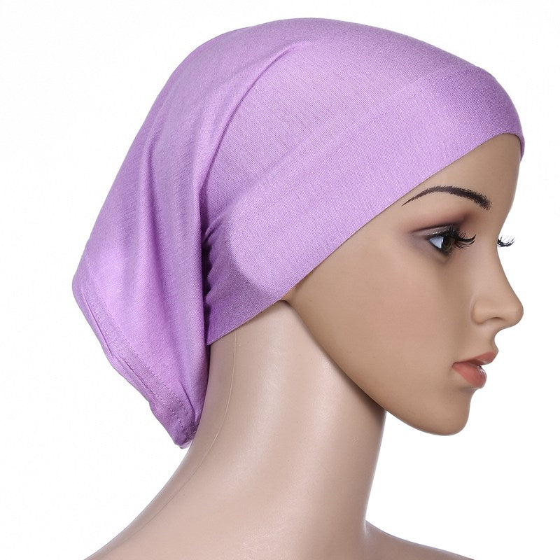 Muslim Women Mercerized Cotton Turban Hat Headwraps Hijab Caps