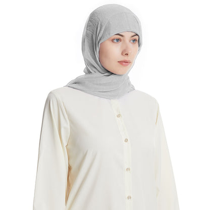 طقم وشاح حجاب شيفون مع غطاء للرأس