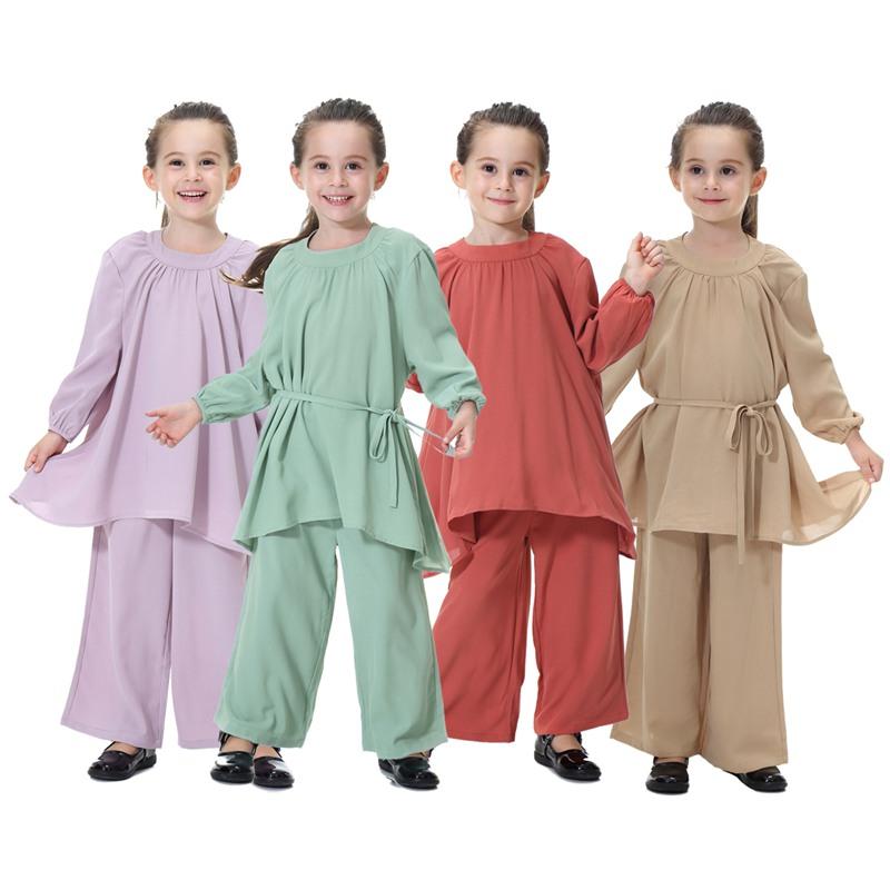 Middle East Arab Girl Clothing Set Blouse Tops And Pants
