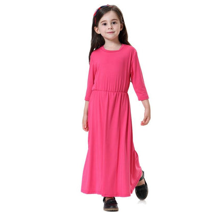 Young Girls Abaya Middle East Arab Clothing Kids School Wear